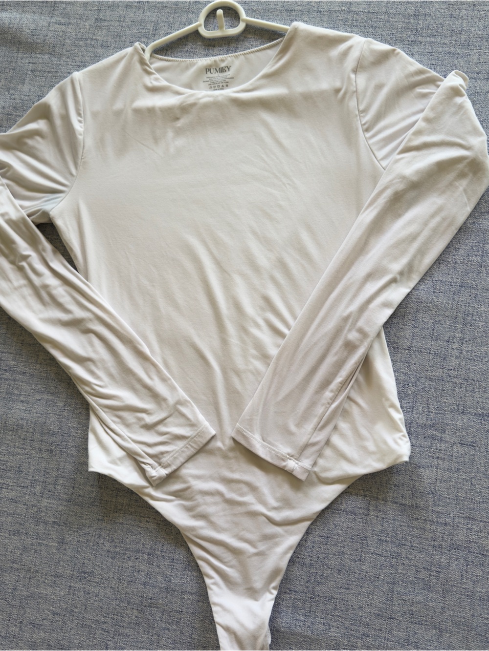 Pumiey White Long Sleeve Bodysuit